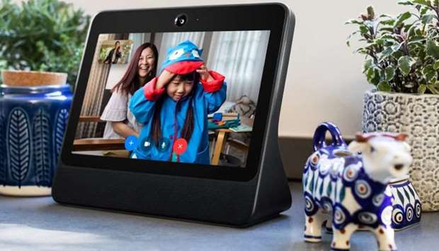 A smart speaker device by Facebook Inc. called Portal is shown in this photo released by Facebook Inc