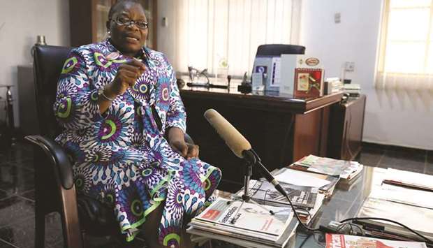 Former Nigerian minister and Chibok girls activist Obiageli Ezekwesili speaks during an interview in Abuja.