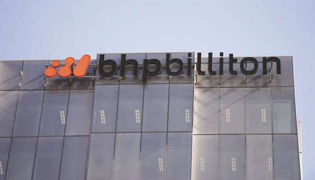 The BHP Billiton logo is mounted on the exterior of the companyu2019s headquarters in Melbourne. BHP is trying to establish itself as a leader in climate-change management after chief executive Andrew Mackenzie in July pledged to spend $400mn on curtailing emissions.