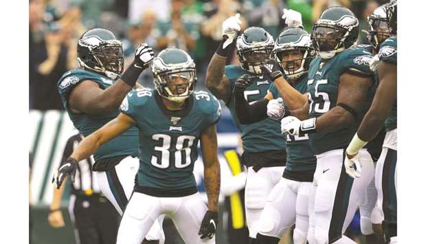Players of Philadelphia Eagles in action during their NFL game.