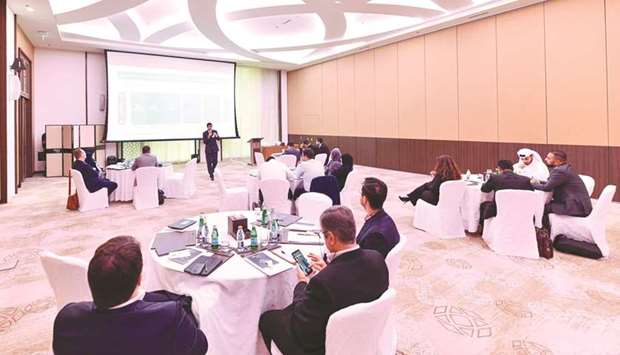 Delegates attending the CORSIA training programme organised by Qatar Civil Aviation Authority (QCAA) in Doha.