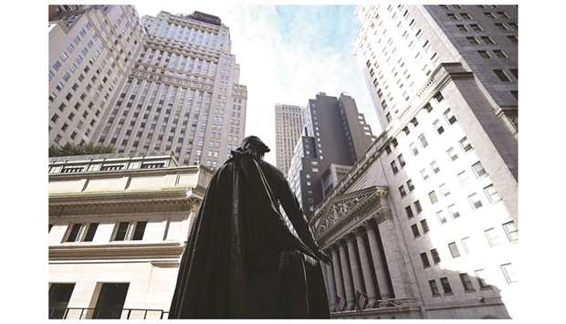 The statue of George Washington is seen in front of the New York Stock Exchange. The joint venture between Wall Streetu2019s biggest banks thatu2019s looking to revolutionise the way new corporate bonds are marketed and sold plans to start testing its platform with select buyside clients in the first quarter of 2020.