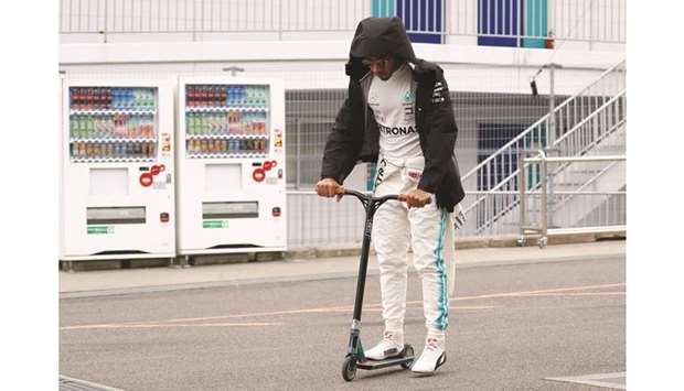 Mercedesu2019 Lewis Hamilton before practice at Suzuka yesterday.
