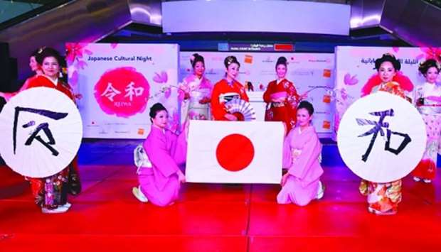Members of the Doha Kimono Club don beautiful kimonos adorned by cherry blossoms-inspired designs. PICTURES: Ram Chand.