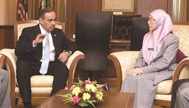 HE al-Kuwari with Dr Wan Azizah binti Wan Ismail, Malaysian Deputy Prime Minister and Minister of Women, Family and Community Development.