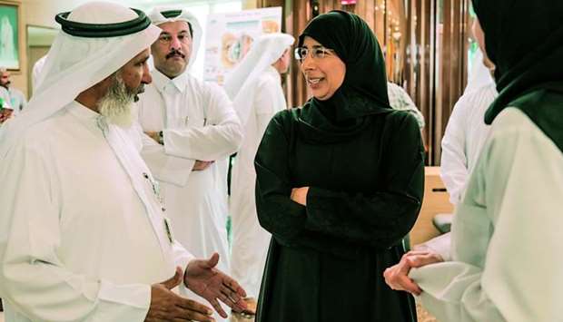 HE the Minister of Public Health Dr Hanan Mohamed al-Kuwari attending the HMC World Sight Day activities.