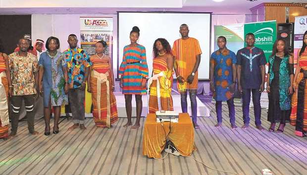 FASHION SHOW: As many as 12 models took part in a show that showcased the designs of Yiye Mackaay Junior, a promising young model and designer from Uganda.              Photos by Nasser T K