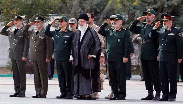 Iran's Supreme Leader Ayatollah Ali Khamenei attends a graduation ceremony for student officers and guard trainees in Tehran, Iran. Official Khamenei website/Handout via REUTERS
