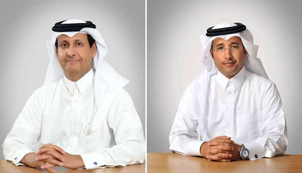 Al Khaliji chairman and managing director HE Sheikh Hamad bin Faisal bin Thani al-Thani (L), Al Khaliji Group chief executive officer Fahad al-Khalifa