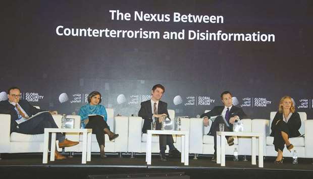 Panellists attending a workshop u2018The Nexus Between Counterterrorism and Disinformationu2019.