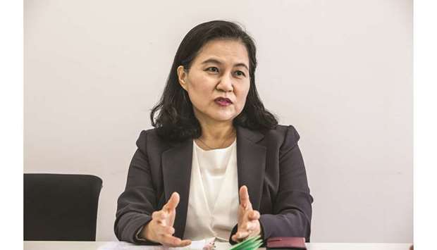 Yoo Myung-hee, South Koreau2019s deputy minister for trade negotiations, speaks during an interview in Seoul (file). Indonesian Trade Minister Enggartiasto Lukita and Myung-Hee signed a document marking the conclusion of trade talks in Jakarta towards the economic partnership.