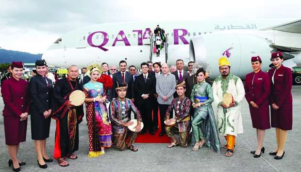 Qatar Airways Group chief executive HE Akbar al-Baker and other dignitaries at Langkawi Internationa