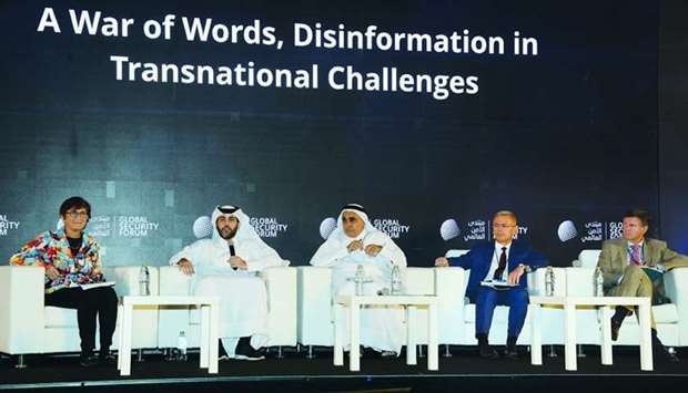HE Sheikh Saif bin Ahmed al-Thani speaks at the workshop along with other participants. PICTURE: Thajudheen.