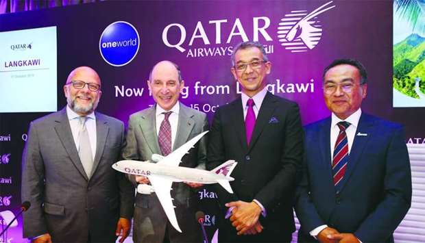 Qatar Airways Group chief executive HE Akbar al-Baker with other dignitaries.rnrn