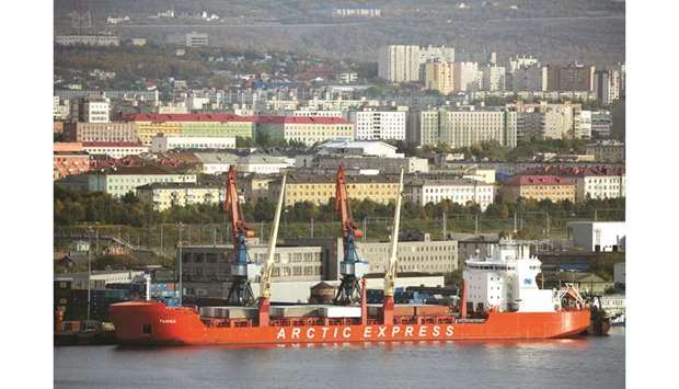 The Talnakh container ship, operated by MMC Norilsk Nickel, sits moored at the dockside at the Port of Murmansk in Russia. Demand for key Russian oil grades sold in Asia has been strong in the past month after an attack on key oil processing facilities in Saudi Arabia drove up prices for spot crude while Asian refiners are processing more low-sulphur grades to meet shippersu2019 demand for cleaner fuels from 2020.