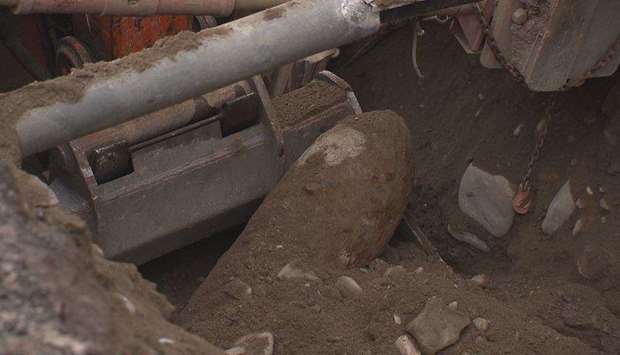 The diffused World War II-era bomb.  Picture courtesy:  Rai Tagesschau