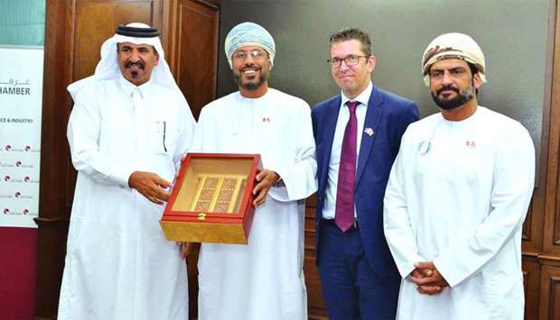 Al-Kuwari receiving a token of recognition from officials from Oman. Duqm Port is the largest economic project in Oman, comprising several industrial, tourism, logistics, and real estate developments, as well as a multi-purpose port, airport, dry dock for ship repair, fishing port, and fish industries.