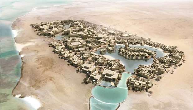 Aerial view of Zulal Wellness Resort.