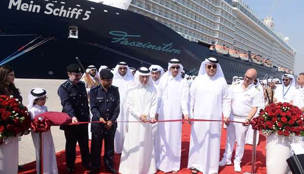 HE Akbar al-Baker led the inauguration of the new cruise passenger terminal at Doha Port on Tuesday. PICTURES: Shemeer Rasheed.