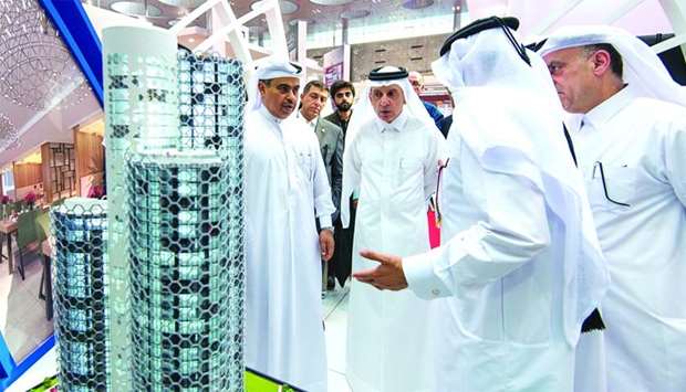 QIMC unveils its iconic project as HE the Minister of Commerce and Industry Ali bin Ahmed al-Kuwari and Qatar Airways group chief executive HE Akbar al-Baker look on