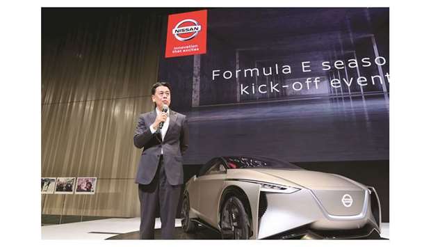 Nissan Motoru2019s incoming chief executive Makoto Uchida speaks at a media event at the companyu2019s global headquarters building in Yokohama yesterday. Uchidau2019s appointment is expected to take effect by January 1.