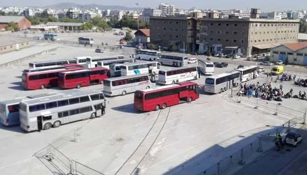 Greek villagers stone migrant buses