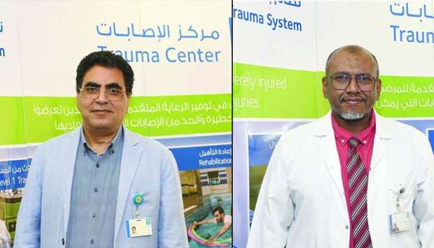 Dr Ayman El Menyar (L), Dr Husham Abdelrahman