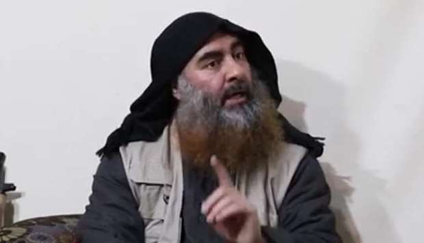 A bearded man with Islamic State leader Abu Bakr al-Baghdadi's appearance speaks in this screen grab taken from video released on April 29, 2019