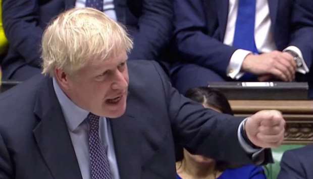 Britain's Prime Minister Boris Johnson speaks at the House of Commons