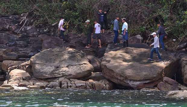 Cambodian volunteers search for missing British woman Amelia Bambridge in Koh Rong island in Sihanoukville province