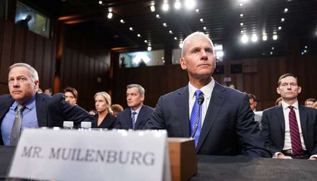 Boeing Chief Executive Dennis Muilenburg testifies before a Senate Commerce, Science and Transportation Committee hearing on ,aviation safetyu201d and the grounded 737 MAX after two deadly 737 MAX crashes killed 346 people, on Capitol Hill in Washington