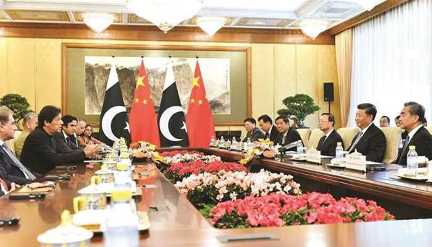 Prime Minister Khan and Chinese President Xi Jinping during the Pakistan leaderu2019s recent visit to China, where the FATF also came up for discussion.