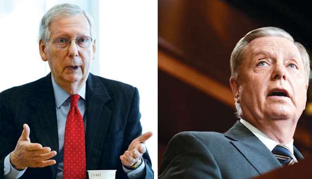 Senate Majority Leader Mitch McConnell and fellow Senator Lindsey Graham