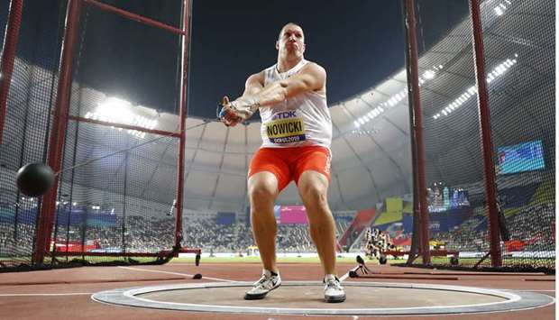 Polandu2019s Wojciech Nowicki claimed a fourth consecutive hammer throw world title on Wednesday night. (Reuters)