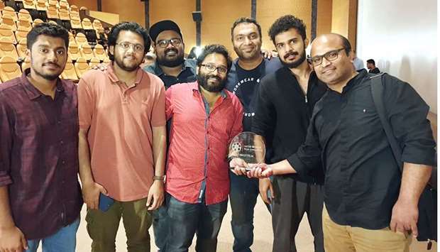 AWARD: The Big Zero team receiving the Qatar 48 Hour Film Challenge award.