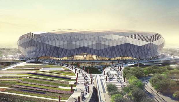 A view of the Education City Stadium that will host matches in the Club World Cup as well as the 2022 FIFA Cup.