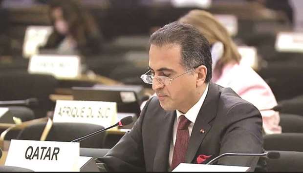 Qatar's Permanent Representative to the UN Office in Geneva ambassador Ali bin Khalfan al-Mansouri.