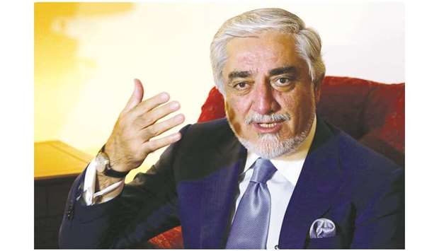 Head of the Afghanistanu2019s peace council Abdullah Abdullah gestures during the interview with Reuters in Islamabad.