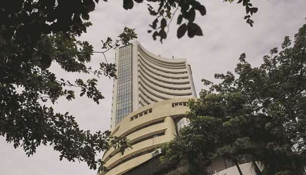 The Bombay Stock Exchange building in Mumbai. The Sensex closed up 254.57 points to 39,982.98 yesterday.