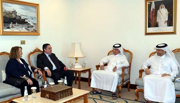 HE the Minister of State for Foreign Affairs Sultan bin Saad Al Muraikhi met Sunday with the British Ambassador to Qatar Jonathan Wilks and Charge d'Affaires of the US Embassy in Doha Greta C. Holtz. During the meeting, they reviewed the cooperation relations between Qatar, United Kingdom, and United States of America, in addition to issues of common concern.