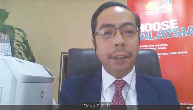 Matrade trade commissioner Omar Mohd Salleh delivering a presentation during the webinar.