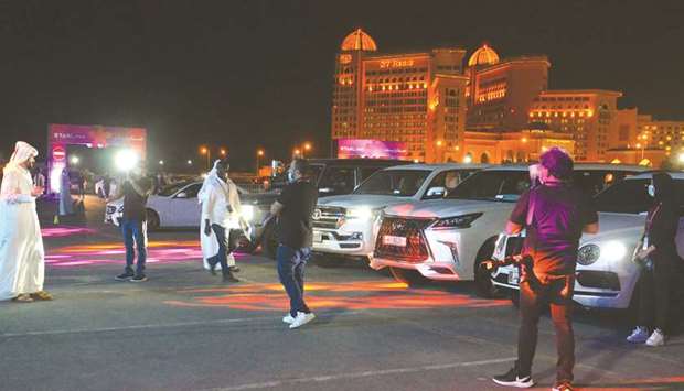 Starlink Qatar's Apple event at Katara featured a drive through experience.