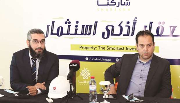 (From left) Engineer Mohamed Hosni, deputy CEO of Sak Partnerships Company, and general project manager Amir Farouk during a press conference held yesterday. PICTURES: Shemeer Rasheed