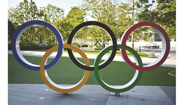 The Olympic Rings is pictured in Tokyo yesterday. (AFP)