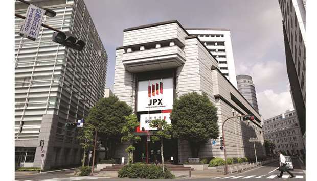 An external view of the Tokyo Stock Exchange. The Nikkei 225 closed up 0.3% to 23,639.46 points yesterday.