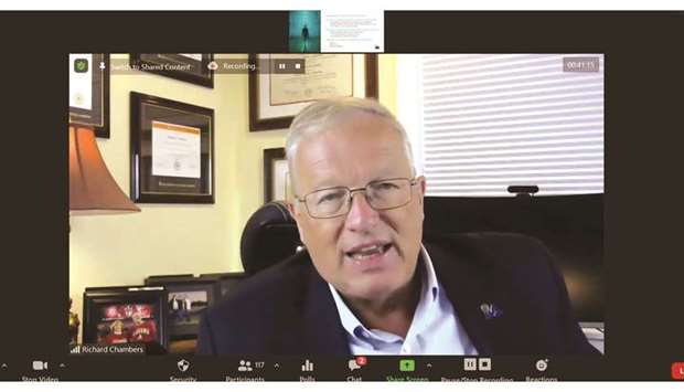 Richard Chambers, president & CEO of IIA Global, addressing a virtual event hosted by Institute of I