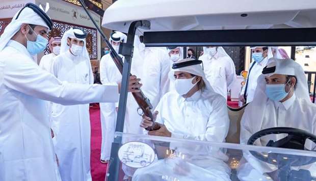 His Highness the Father Amir Sheikh Hamad bin Khalifa al-Thani toured different sections of the exhibition, accompanied by Dr Khaled bin Ibrahim al-Sulaiti, the general manager of Katara u2013 the Cultural Village Foundation and chairman of the S'hail 2020 organising committee.
