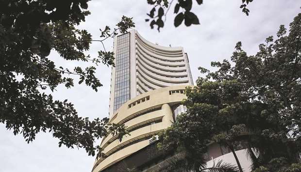 The Bombay Stock Exchange building in Mumbai. The S&P BSE Sensex fell 1.3% to 40,145.50 points yesterday.