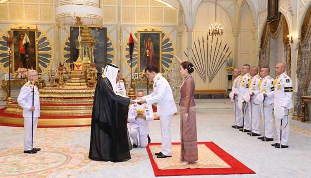 King Maha Vajiralongkorn receives the credentials of HE the Ambassador Extraordinary and Plenipotentiary Ahmed bin Ali Al Tamimi