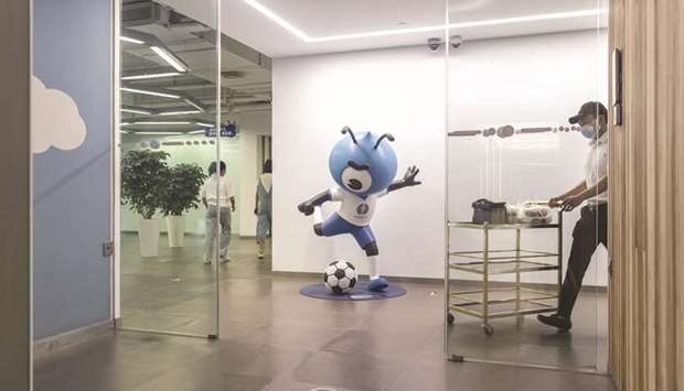 The Ant Group Co mascot is displayed at the companyu2019s headquarters in Hangzhou. Chinese brokerages are having a bumper year for equity deal-making, with Ant Groupu2019s multi-billion dollar initial public offering poised to boost their showing in the global ranking to the best in at least two decades.